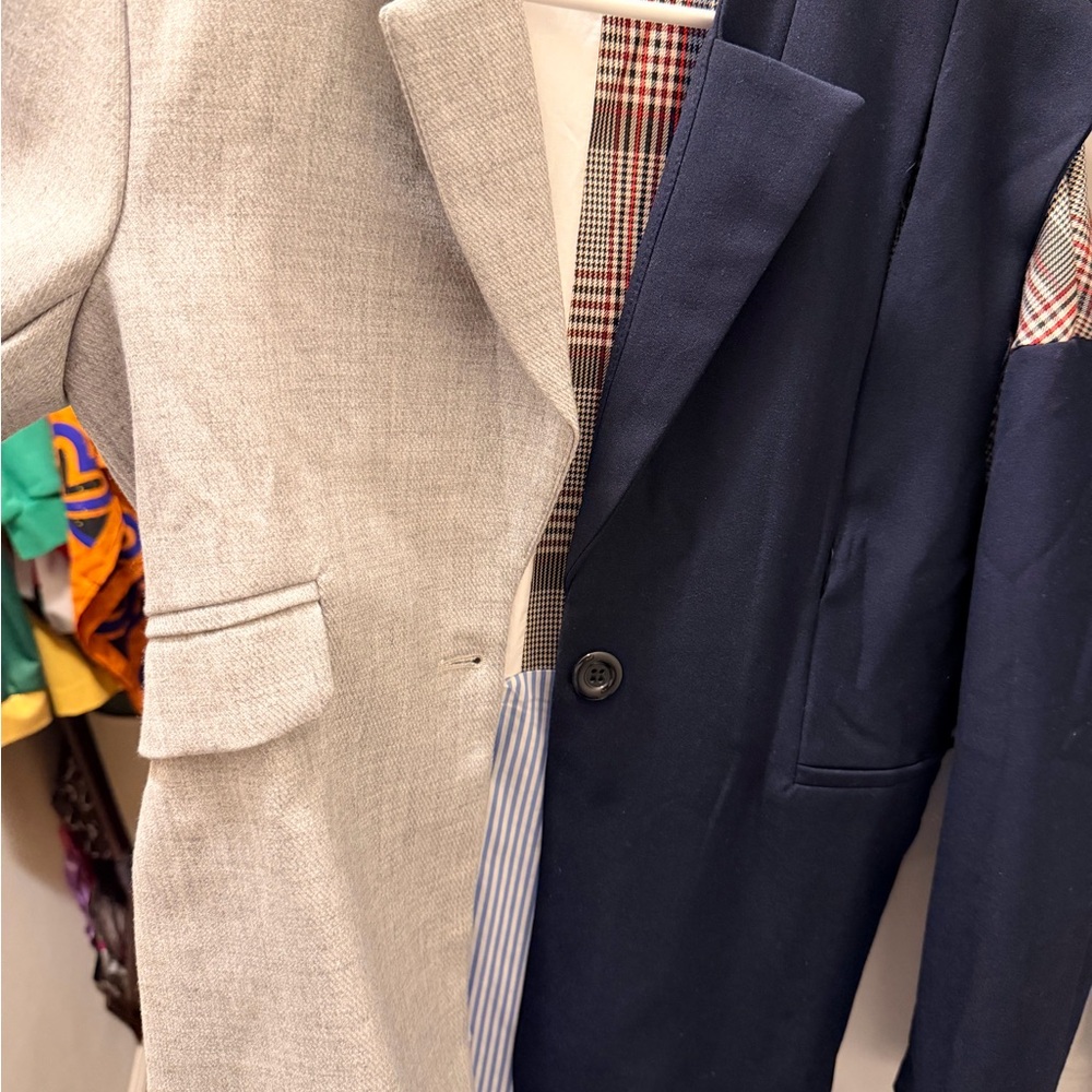 Women’s Navy and Light Gray Two-Tone Blazer